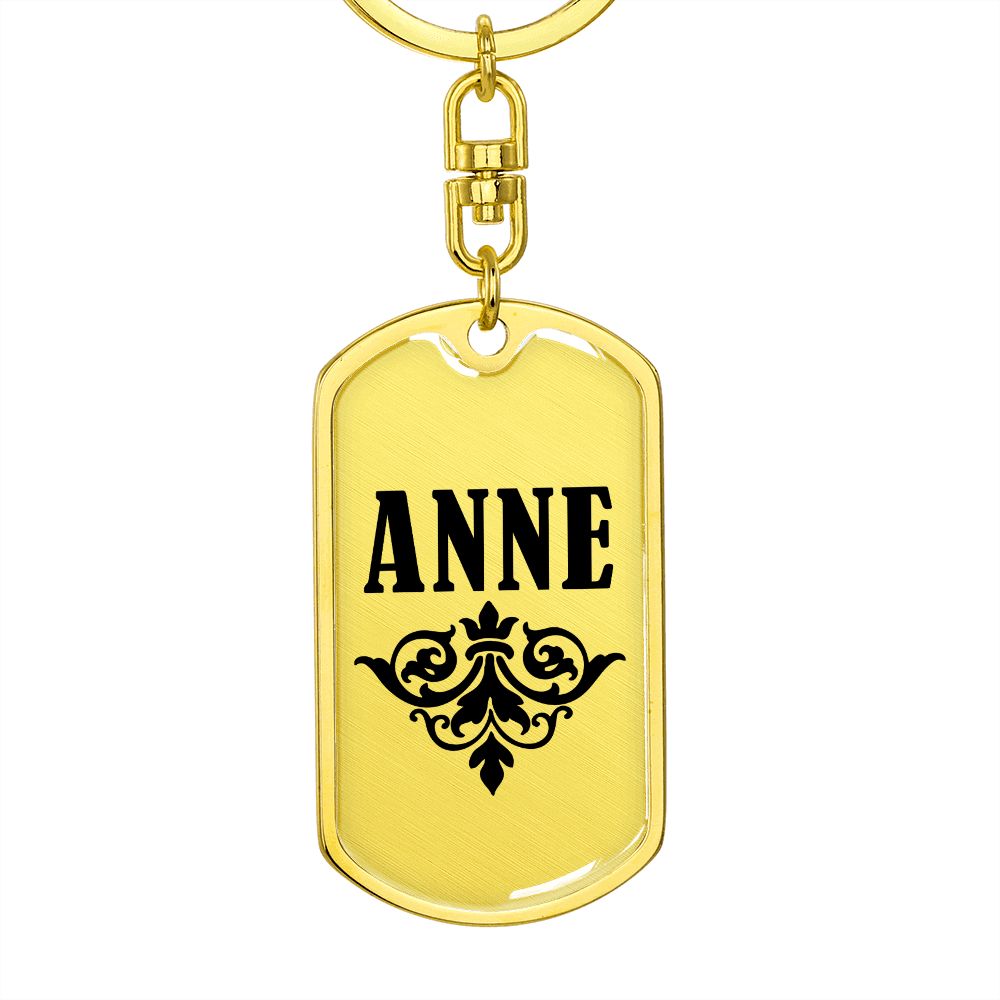 Anne v01a - Luxury Dog Tag Keychain