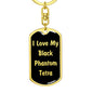 Love My Black Phantom Tetra v2 - Luxury Dog Tag Keychain