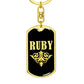 Ruby v02a - Luxury Dog Tag Keychain