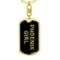 Phoenix Girl v5 - Luxury Dog Tag Keychain