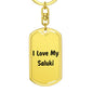 Love My Saluki v4 - Luxury Dog Tag Keychain