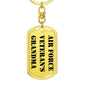 Air Force Veteran's Grandma - Luxury Dog Tag Keychain