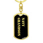 Navy Grandson v2 - Luxury Dog Tag Keychain