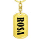Rosa v01 - Luxury Dog Tag Keychain