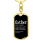 Father (noun) - Luxury Dog Tag Keychain