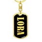 Lora v02 - Luxury Dog Tag Keychain