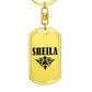 Sheila v01a - Luxury Dog Tag Keychain