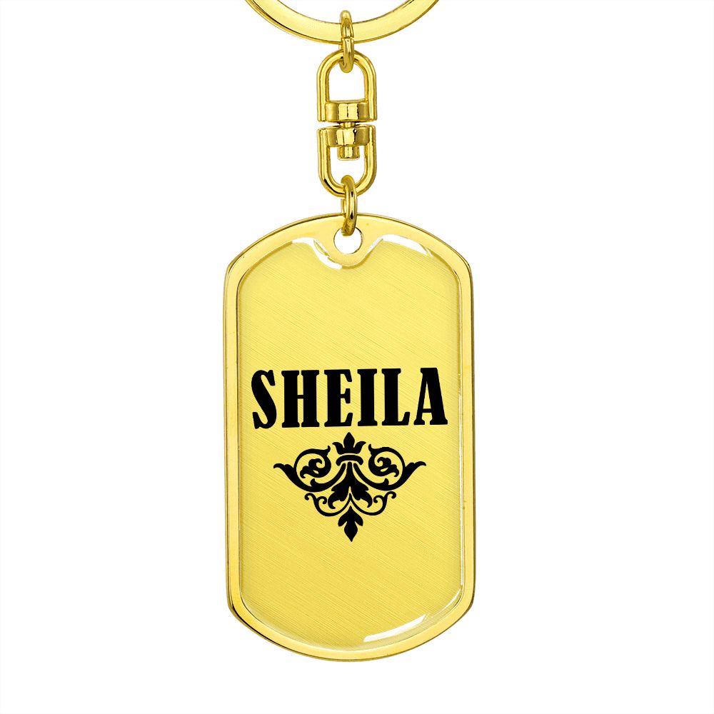 Sheila v01a - Luxury Dog Tag Keychain