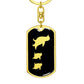 Mama Penguin With 2 Chicks v2 - Luxury Dog Tag Keychain