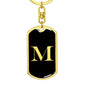 Initial M v2a - Luxury Dog Tag Keychain