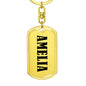 Amelia v01 - Luxury Dog Tag Keychain