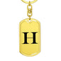 Initial H v1a - Luxury Dog Tag Keychain