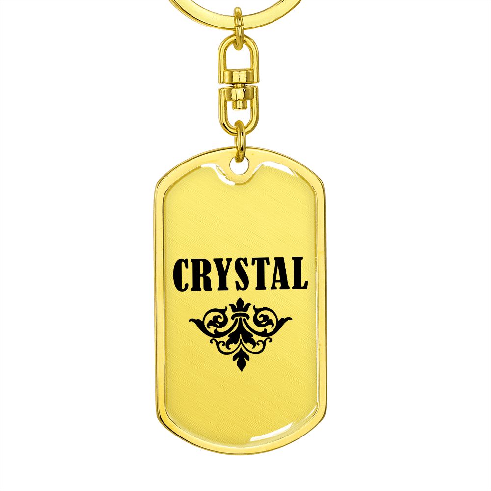 Crystal v01a - Luxury Dog Tag Keychain