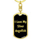 Love My Silver Angelfish v2 - Luxury Dog Tag Keychain