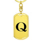 Initial Q v1a - Luxury Dog Tag Keychain