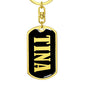 Tina v02 - Luxury Dog Tag Keychain