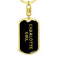 Charlotte Girl v5 - Luxury Dog Tag Keychain
