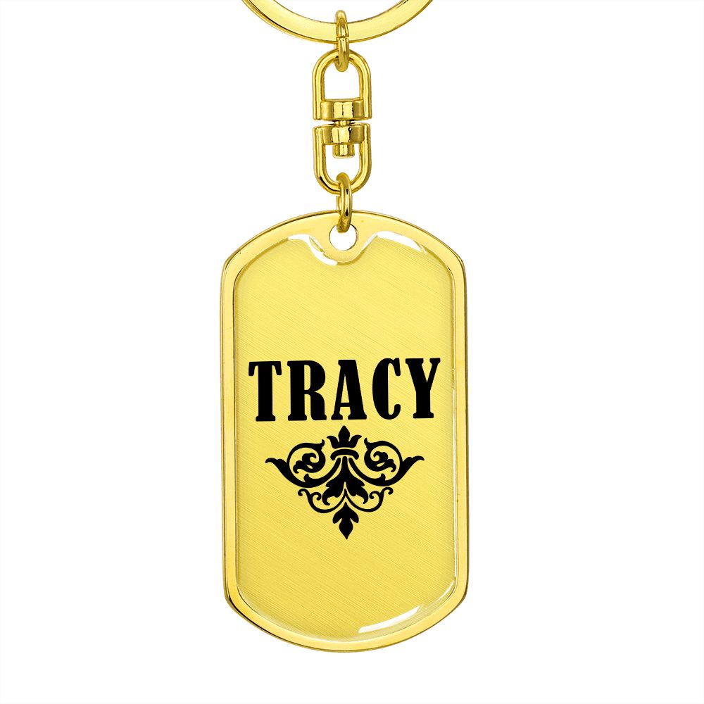 Tracy v01a - Luxury Dog Tag Keychain