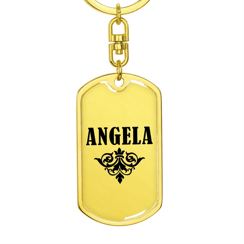 Angela v01a - Luxury Dog Tag Keychain