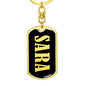 Sara v02 - Luxury Dog Tag Keychain