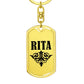 Rita v01a - Luxury Dog Tag Keychain
