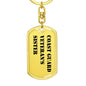 Coast Guard Veteran's Sister - Luxury Dog Tag Keychain