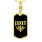 Janet v02a - Luxury Dog Tag Keychain