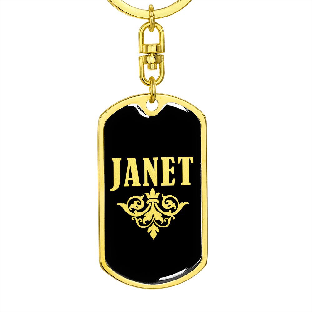 Janet v02a - Luxury Dog Tag Keychain