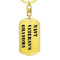 Navy Veteran's Grandma - Luxury Dog Tag Keychain