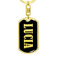 Lucia v02 - Luxury Dog Tag Keychain