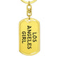 Los Angeles Girl v4 - Luxury Dog Tag Keychain