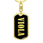 Viola v02 - Luxury Dog Tag Keychain