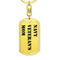 Navy Veteran's Mom - Luxury Dog Tag Keychain