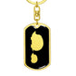 Mama Hedgehog With 1 Hoglet v2 - Luxury Dog Tag Keychain
