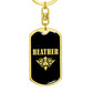 Heather v02a - Luxury Dog Tag Keychain