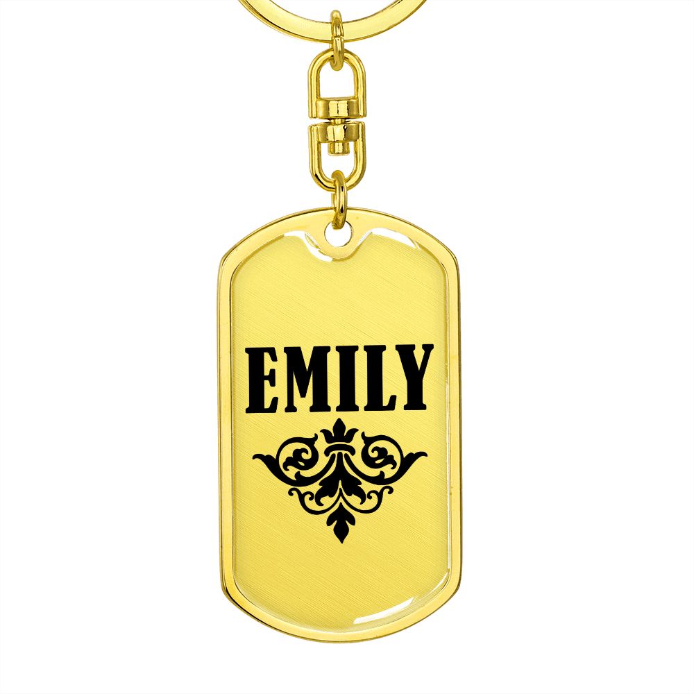 Emily v01a - Luxury Dog Tag Keychain