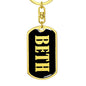 Beth v02 - Luxury Dog Tag Keychain
