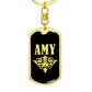 Amy v02a - Luxury Dog Tag Keychain