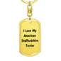 Love My American Staffordshire Terrier v4 - Luxury Dog Tag Keychain
