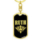 Ruth v02a - Luxury Dog Tag Keychain