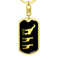 Mama Giraffe With 2 Calves v2 - Luxury Dog Tag Keychain