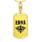 Edna v01a - Luxury Dog Tag Keychain