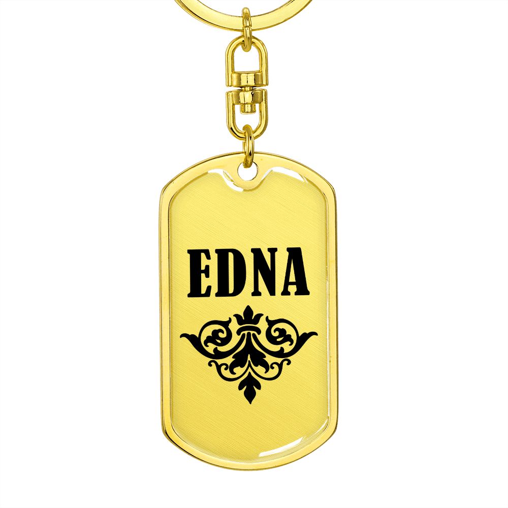 Edna v01a - Luxury Dog Tag Keychain