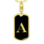Initial A v2a - Luxury Dog Tag Keychain