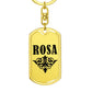 Rosa v01a - Luxury Dog Tag Keychain