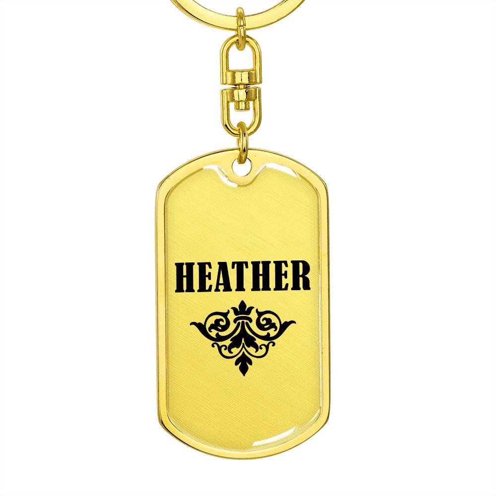 Heather v01a - Luxury Dog Tag Keychain