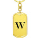 Initial W v1a - Luxury Dog Tag Keychain