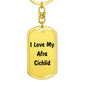 Love My Afra Cichlid - Luxury Dog Tag Keychain