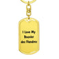 Love My Bouvier des Flandres v4 - Luxury Dog Tag Keychain