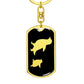 Mama Penguin With 1 Chick v2 - Luxury Dog Tag Keychain